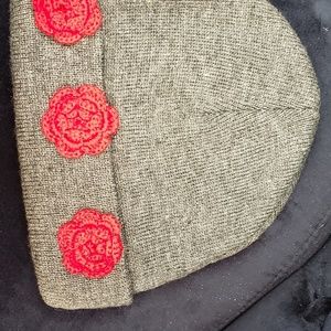 Dark Gray acrylic knitted hat